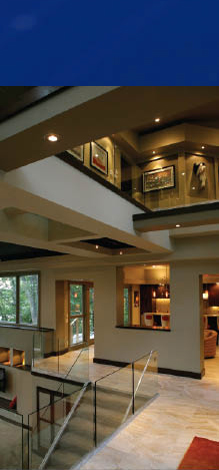 Custom lighting in a living area